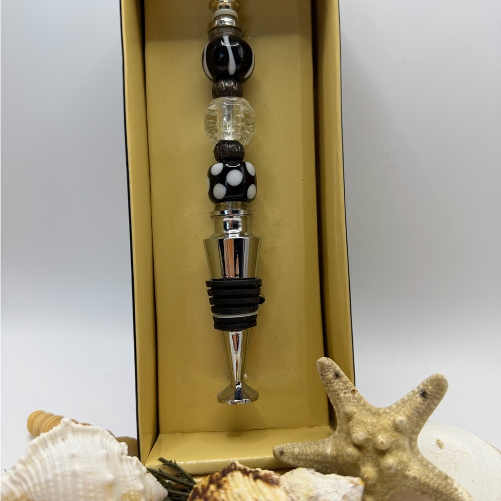Bed Bath & Beyond Black Glass Beaded Wine Stopper